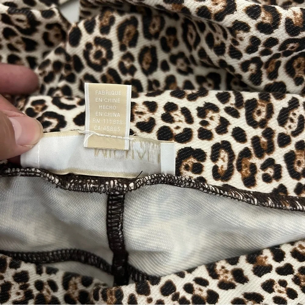 Michael Kors Women’s Leopard Print Black/Brown Jeggings Business Casual EUC